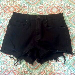 BLANK NYC “The Barrow” black denim shorts